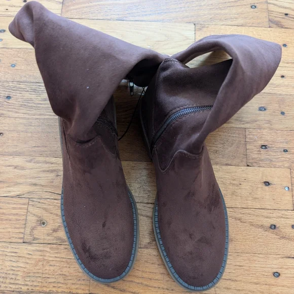 Cliffs by White Mountain Brown Faux Suede Knee-High Boots - Picture 3 of 7
